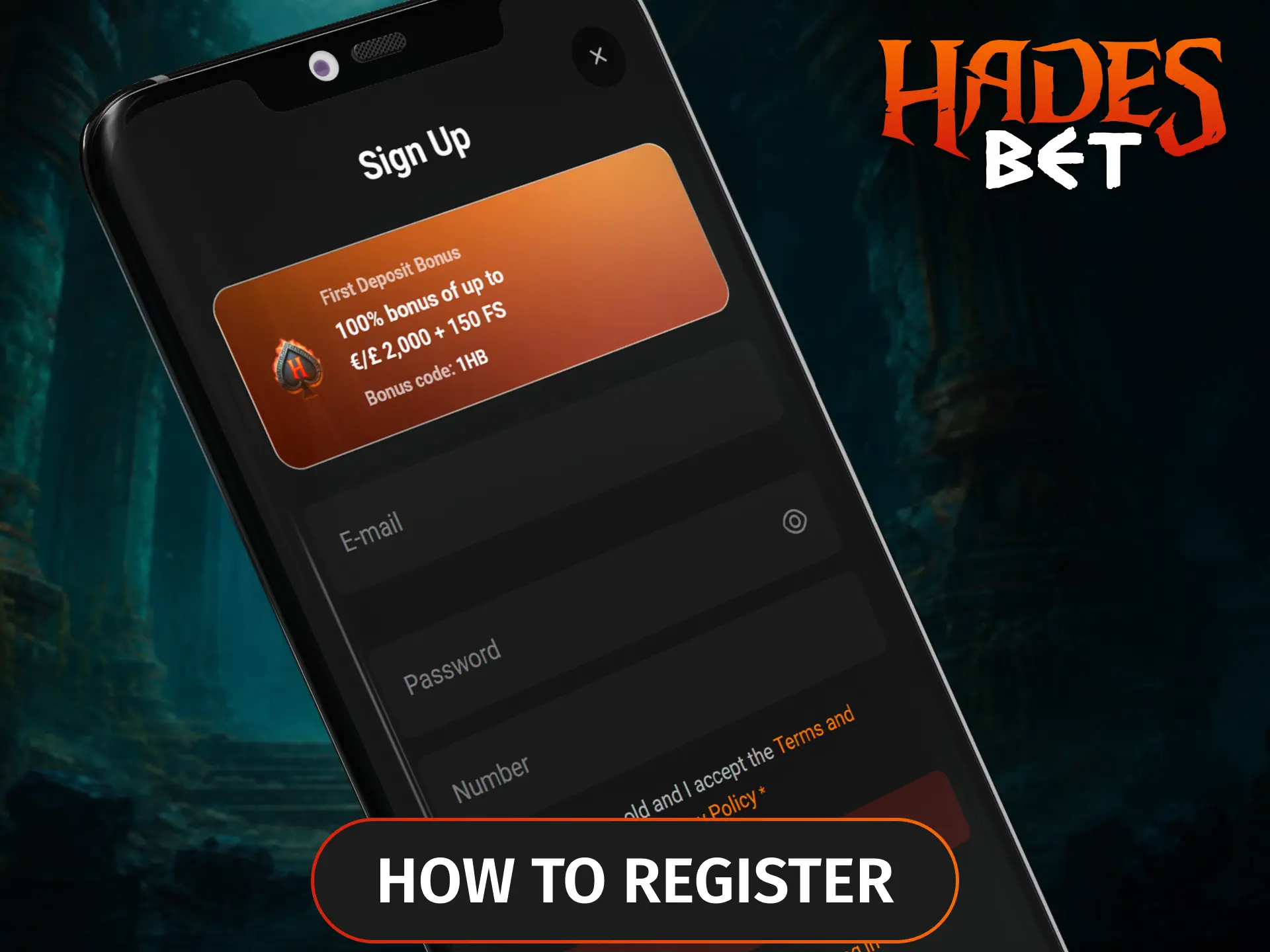 Install the Hadesbet PWA and use the quick registration form to create your account in just a few clicks.