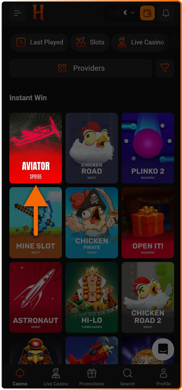 Log in and launch Aviator to start betting on the rising multiplier from anywhere at any time.