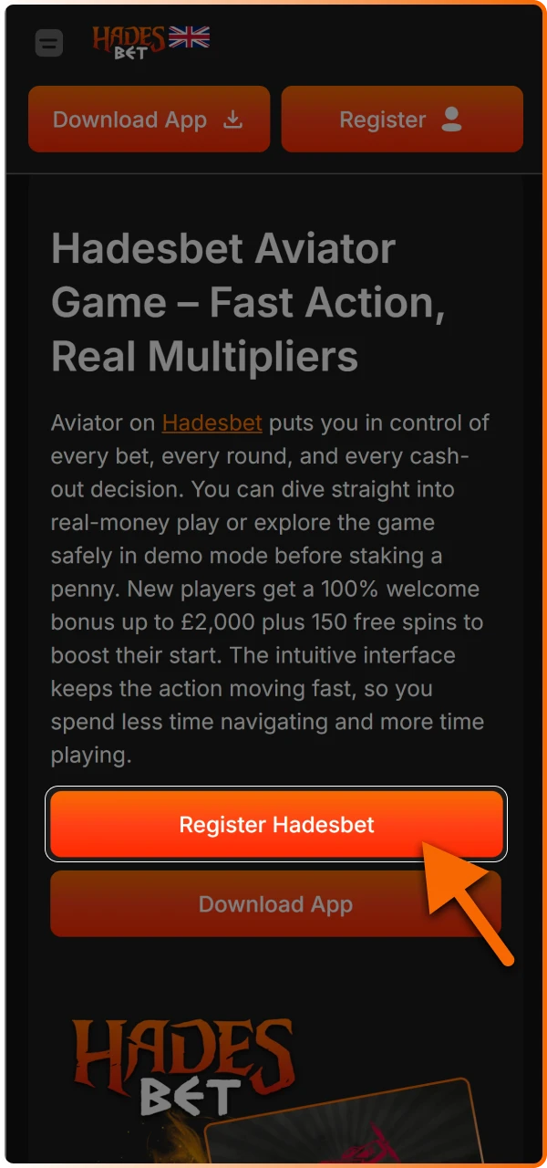 Create your account by filling out the registration form to join the Hadesbet community and start your journey.