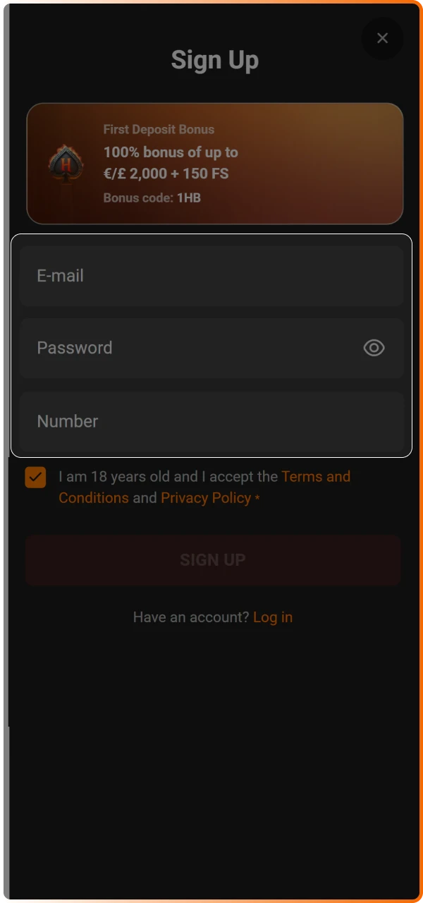 Register on Hadesbet by filling out the signup form to join one of the UK's most popular betting communities.