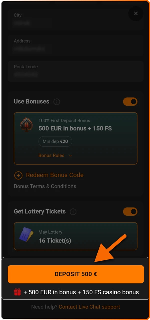 Confirm and track your transaction to see your updated balance instantly and start placing bets on your favorite sports.