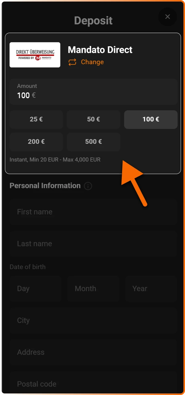 Make your first deposit using your preferred UK payment method to fund your live casino sessions.