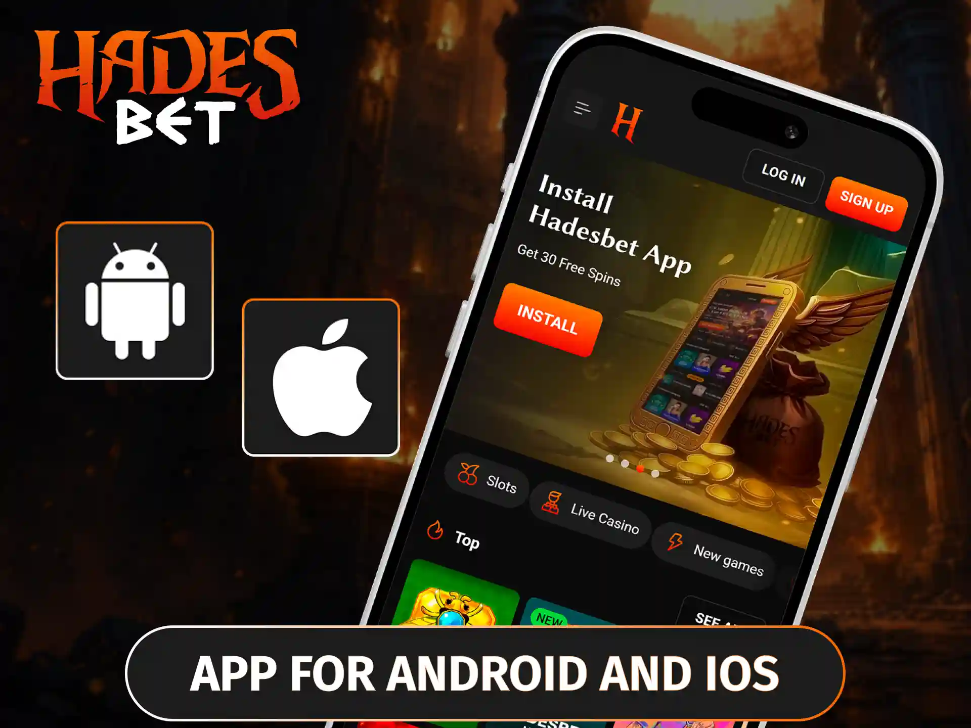 Install the official Hadesbet app for Android and iOS to enjoy premium betting in the United Kingdom.