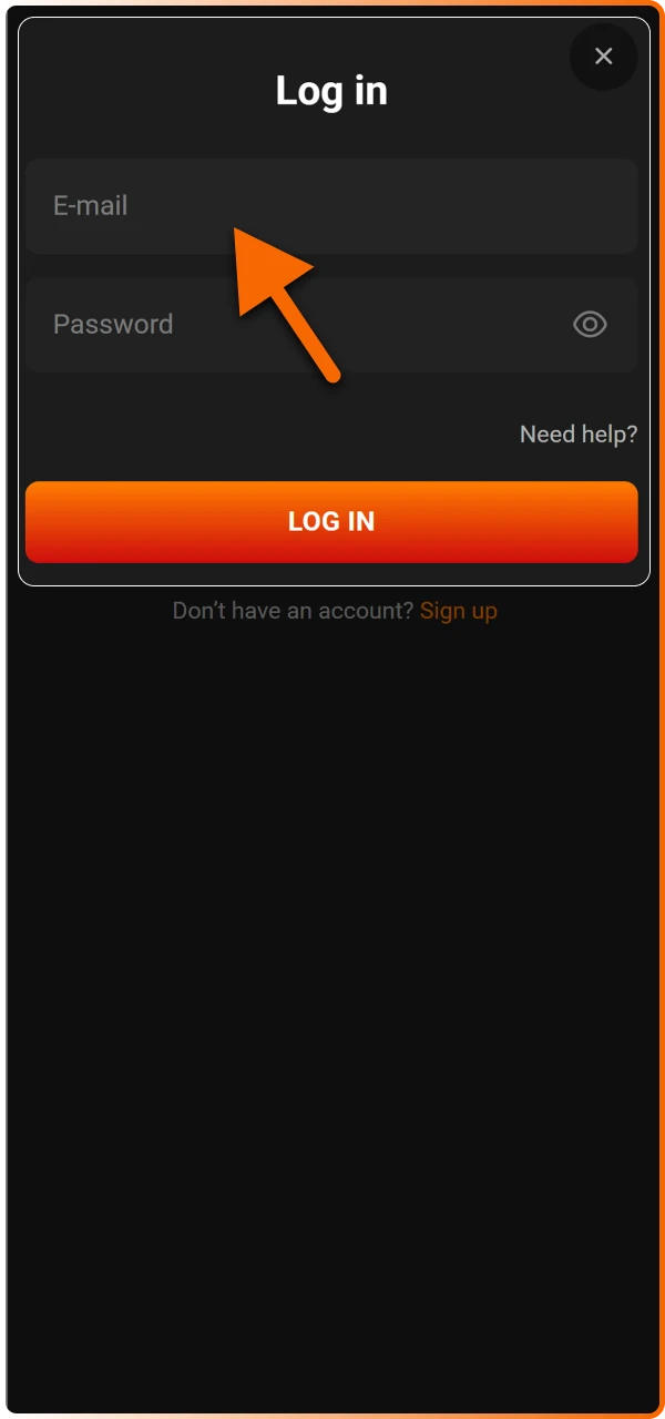 Enter your credentials, including your username and password, to verify your identity on the platform.