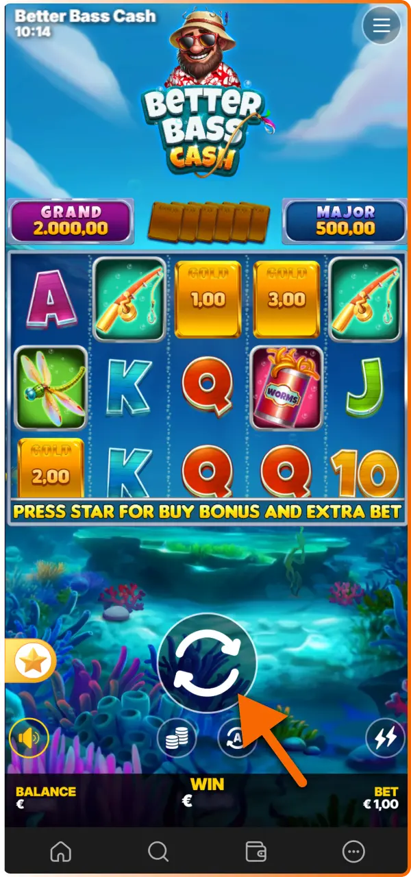 Place your bet and spin by adjusting your coin value and hitting the main button to start the game.